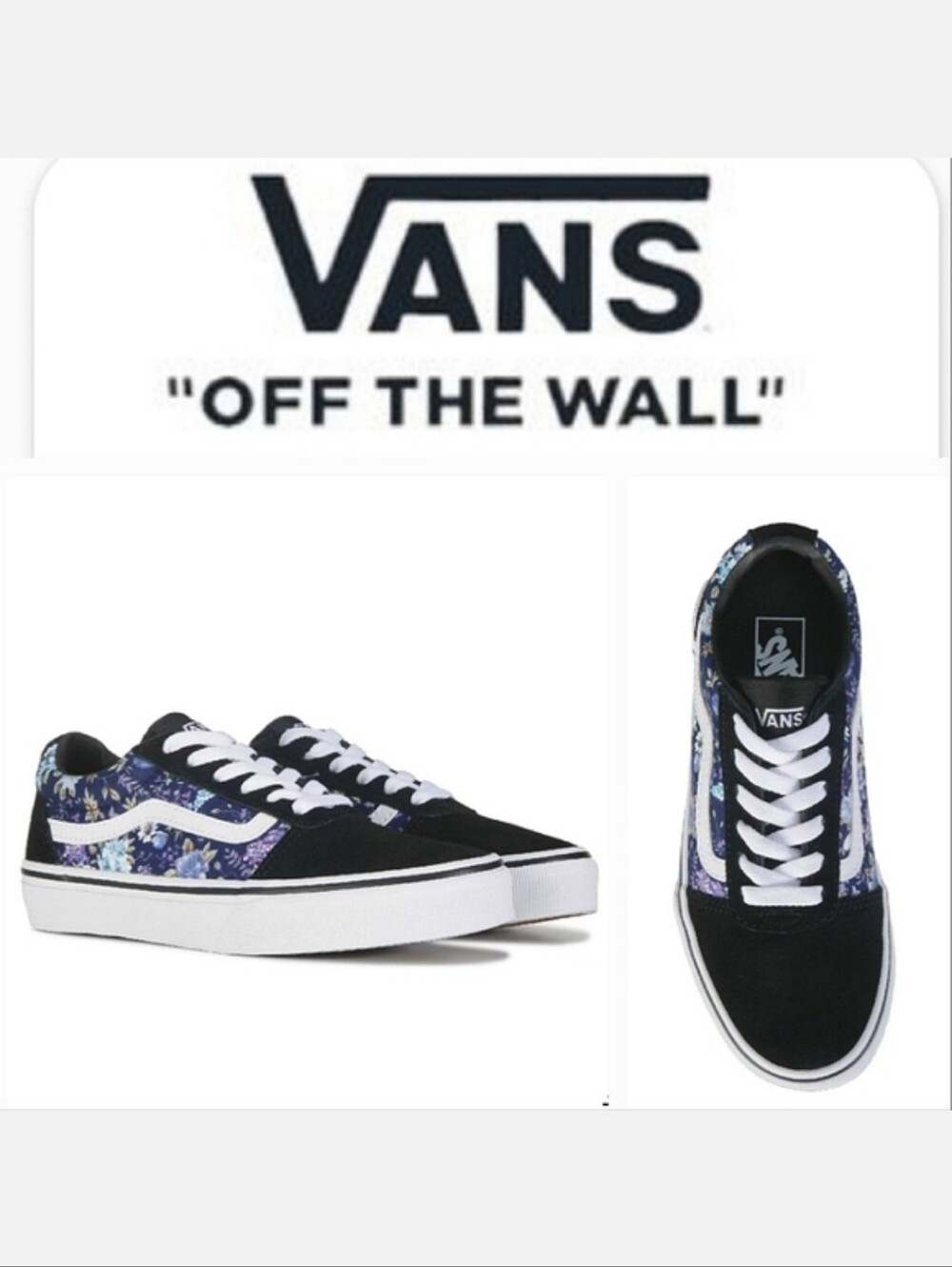 VAN'S Off the Wall Ward Low Top Sneaker in Black Moody Floral Sz Missy 13